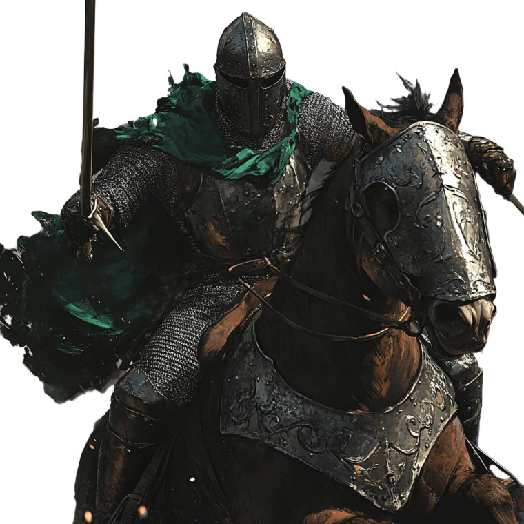 Medieval Armoured Lancer Vinyl Car Decal Sticker – Waterproof & UV-Resistant 8"