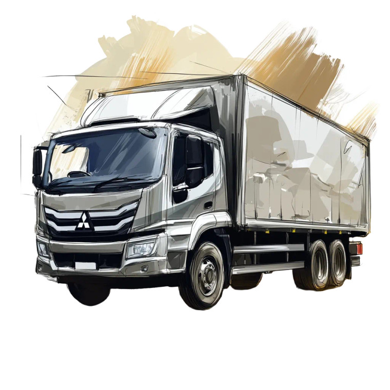 Fuso Truck Illustration Vinyl Car Decal Sticker – Waterproof & UV-Resistant 8"