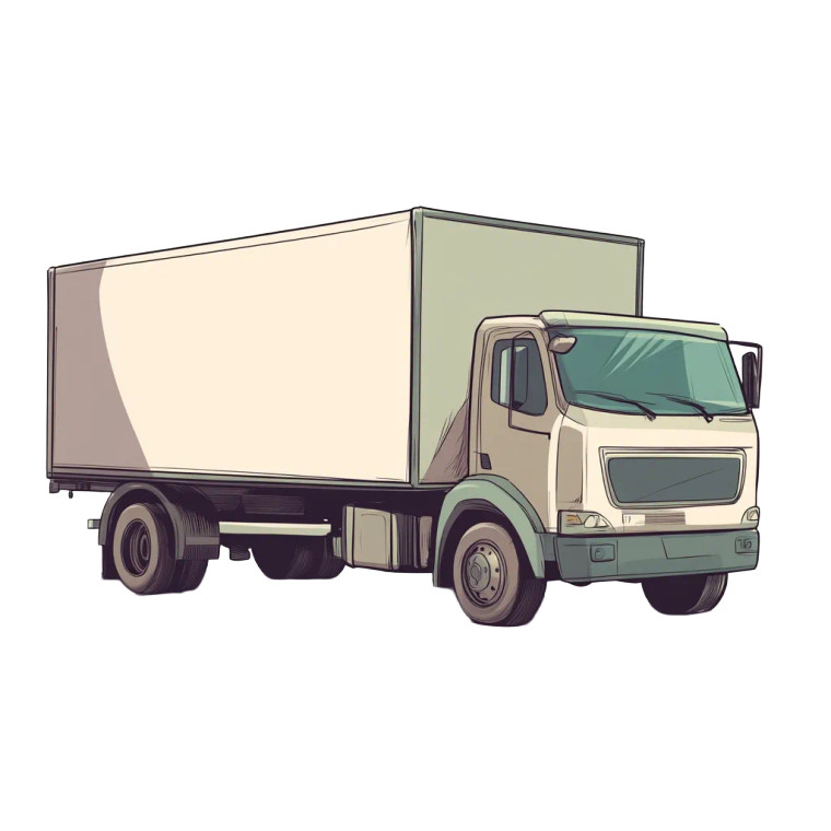 Animated Delivery Truck Vinyl Car Decal Sticker – Waterproof & UV-Resistant 8"