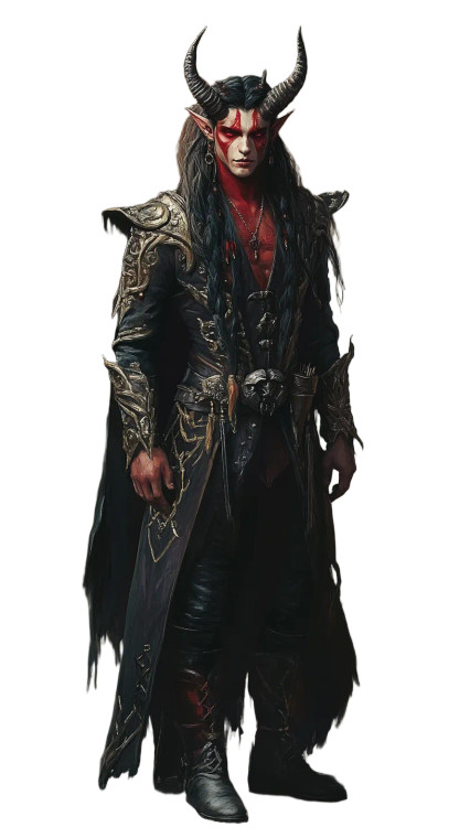 Fantasy Tiefling Male Vinyl Car Decal Sticker – Waterproof & UV-Resistant 8"