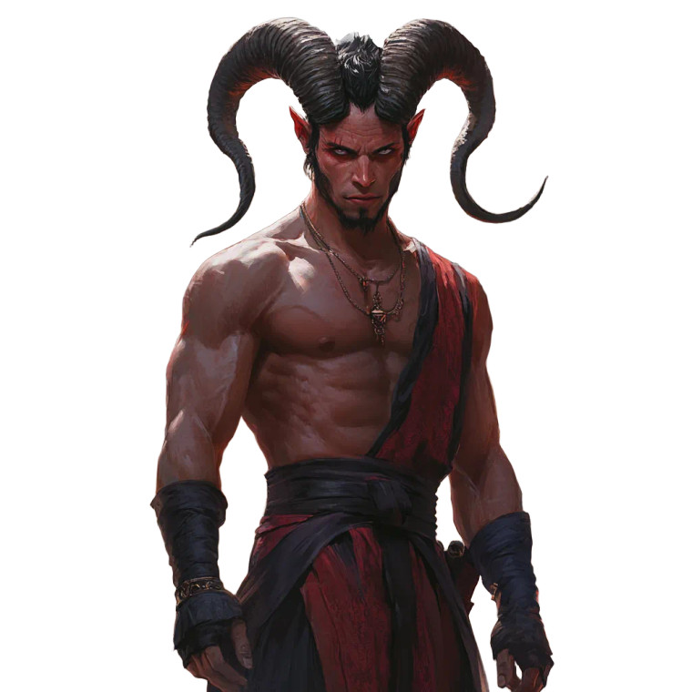 Tiefling Monk V4 Vinyl Car Decal Sticker – Waterproof & UV-Resistant 8"
