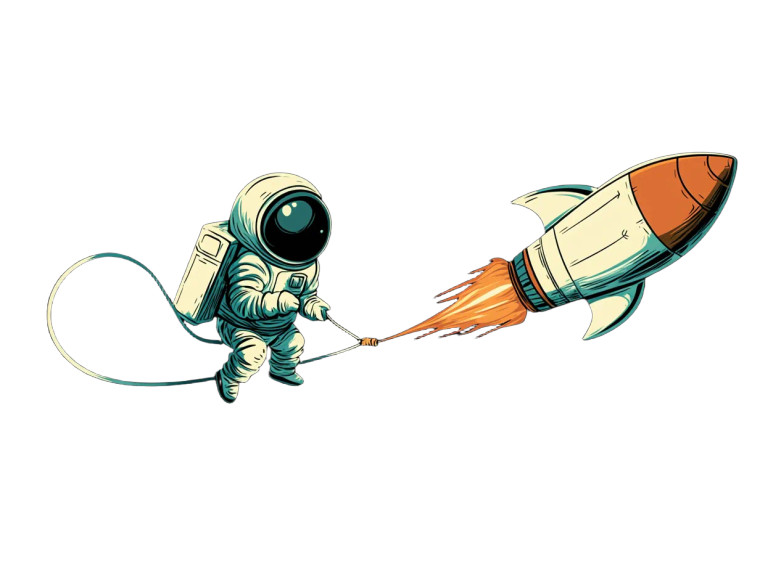 Cartoon Space Adventure Vinyl Car Decal Sticker – Waterproof & UV-Resistant 8"