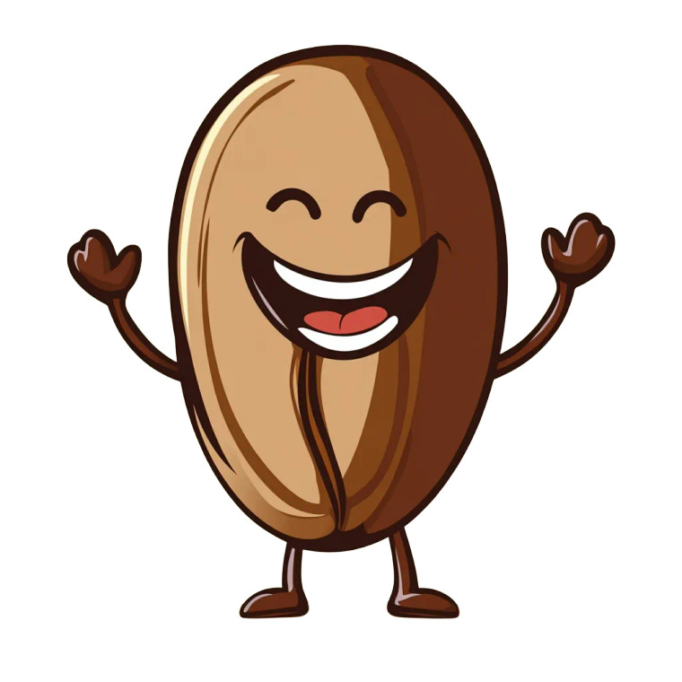 Happy Coffee Bean Vinyl Car Decal Sticker – Waterproof & UV-Resistant 8"