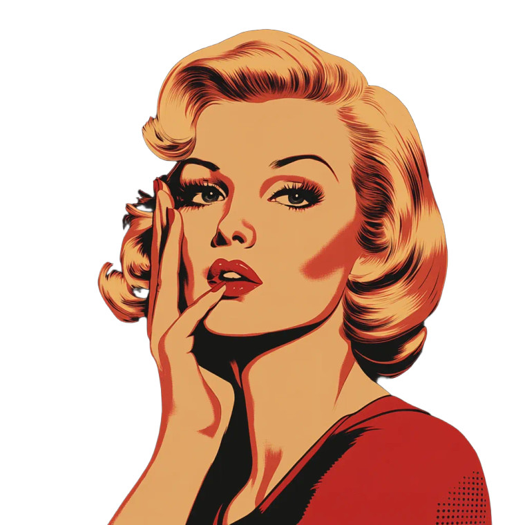 Vintage Shushing Blonde Vinyl Car Decal Sticker – Waterproof & UV-Resistant 8"