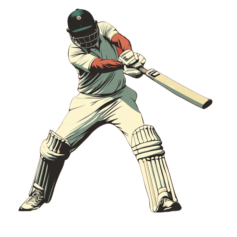 Cricket Batsman Defending Vinyl Car Decal Sticker – Waterproof & UV-Resistant 8"
