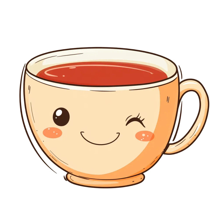 Smiling Tea Cup Vinyl Car Decal Sticker – Waterproof & UV-Resistant 8"