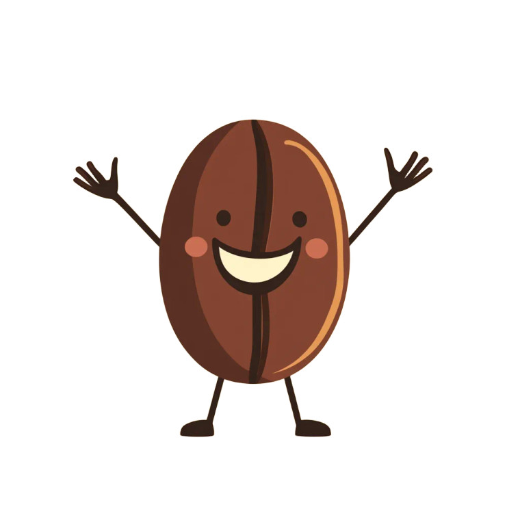 Smiling Coffee Bean Vinyl Car Decal Sticker – Waterproof & UV-Resistant 8"