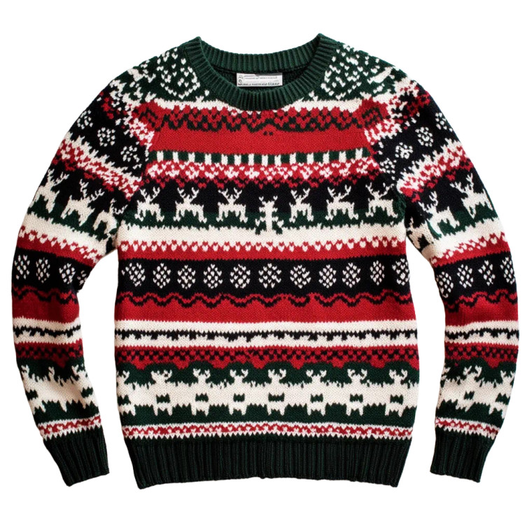 Festive Christmas Sweater Vinyl Car Decal Sticker – Waterproof & UV-Resistant 8"