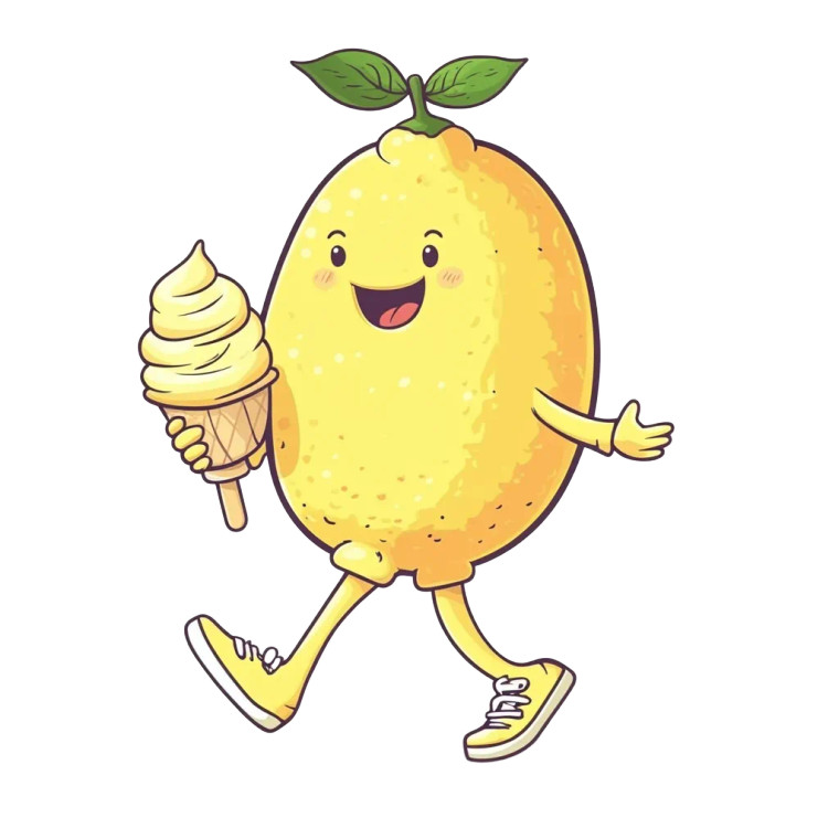 Walking Lemon Gelato Vinyl Car Decal Sticker – Waterproof & UV-Resistant 8"