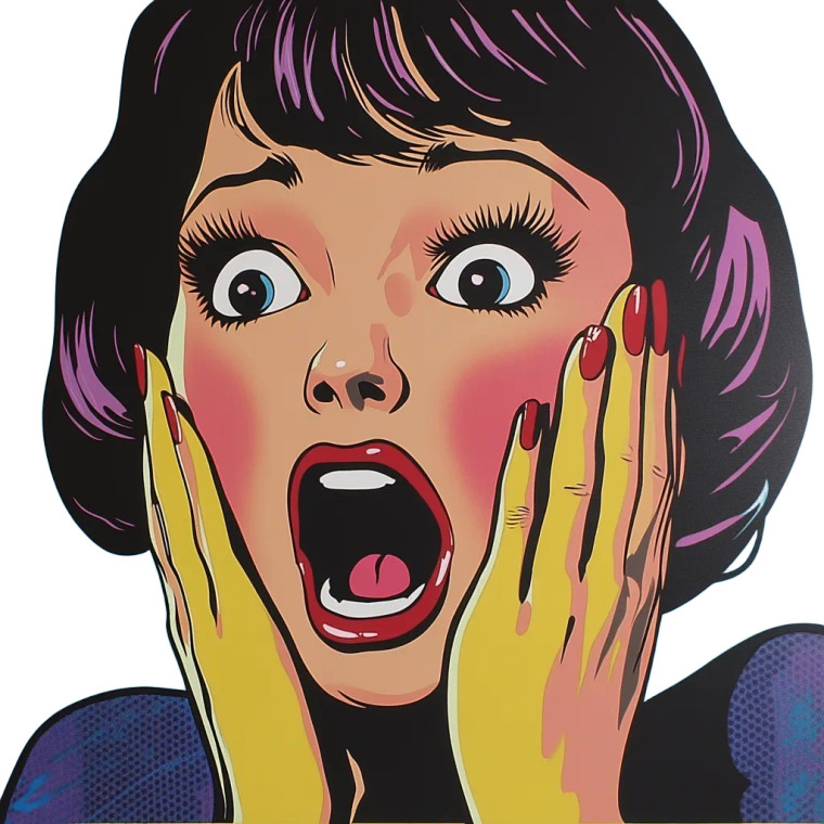 Scared Cartoon Lady Vinyl Car Decal Sticker – Waterproof & UV-Resistant 8"