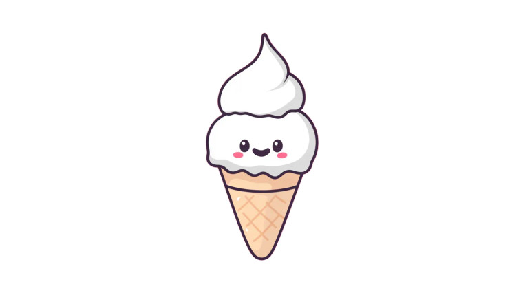 Cute Ice Cream Logo V2 Vinyl Car Decal Sticker – Waterproof & UV-Resistant 8"