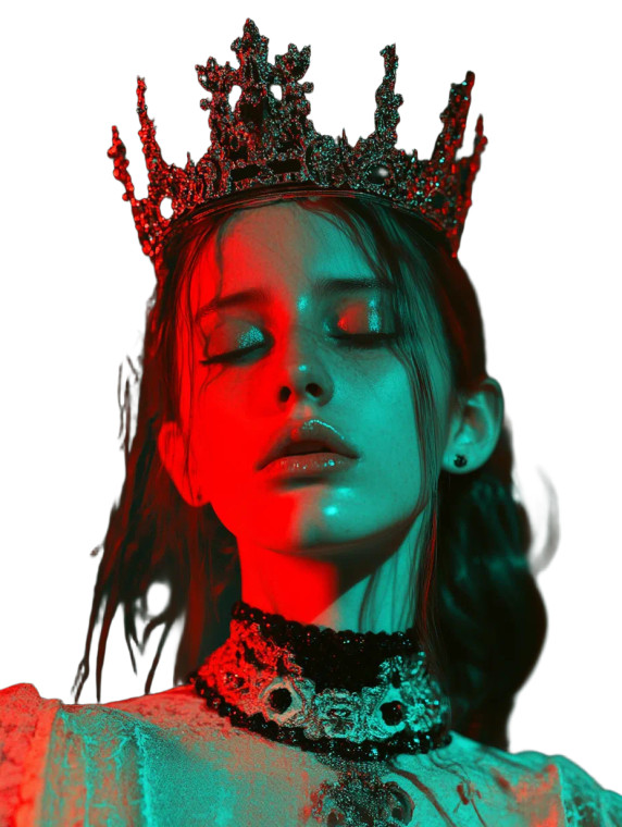 Crowned Girl Glow Vinyl Car Decal Sticker – Waterproof & UV-Resistant 8"