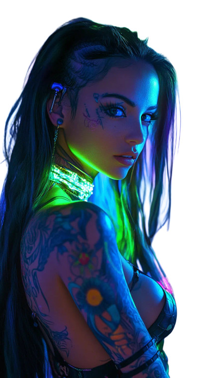 Cyberpunk Tattooed Girl Vinyl Car Decal Sticker – Waterproof & UV-Resistant 8"