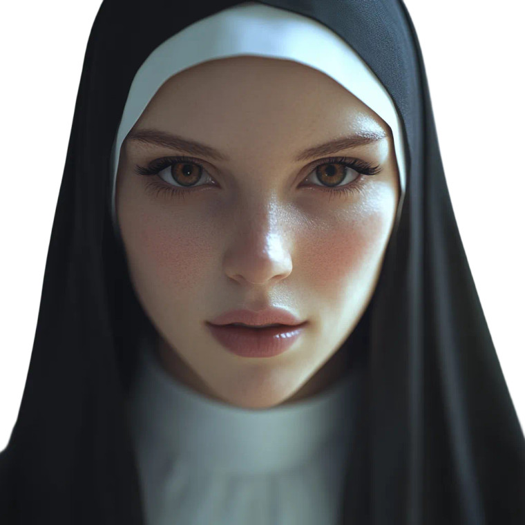 Beautiful Young Nun Vinyl Car Decal Sticker – Waterproof & UV-Resistant 8"