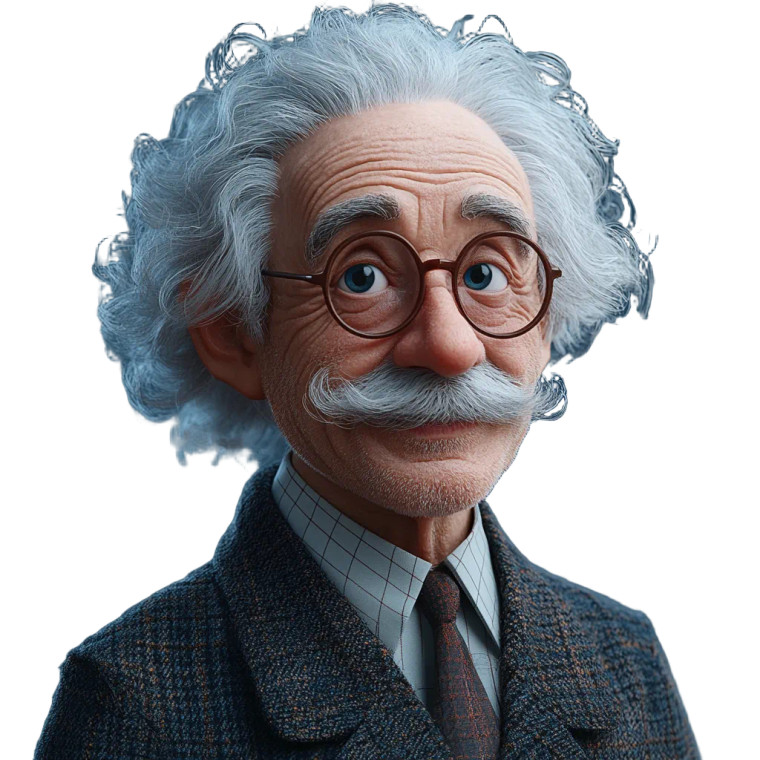 Pixar Einstein Portrait Vinyl Car Decal Sticker – Waterproof & UV-Resistant 8"