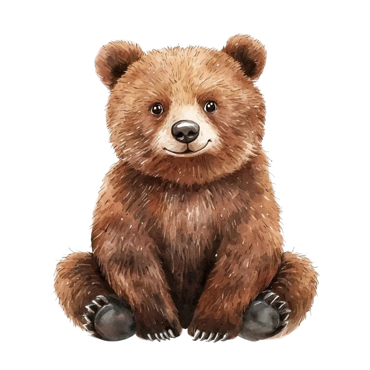 Cute Bear Clip Art Vinyl Car Decal Sticker – Waterproof & UV-Resistant 8"