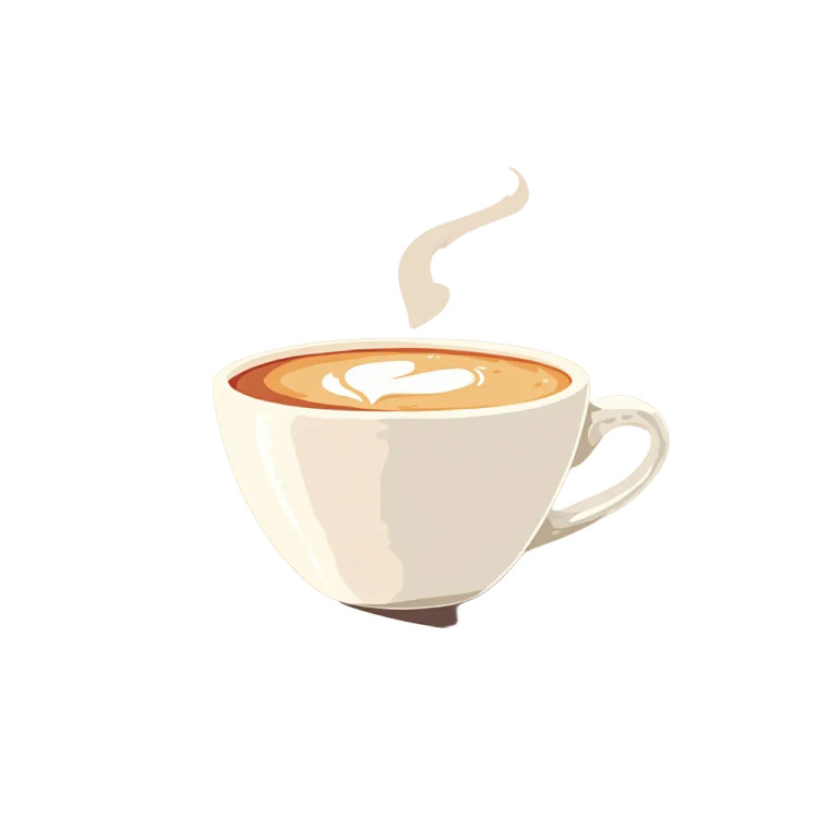 Cappuccino Cup Vinyl Car Decal Sticker – Waterproof & UV-Resistant 8"