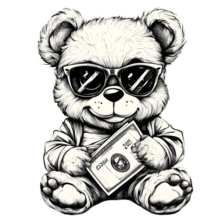 Teddy Bear Tattoo Vinyl Car Decal Sticker – Waterproof & UV-Resistant 8"