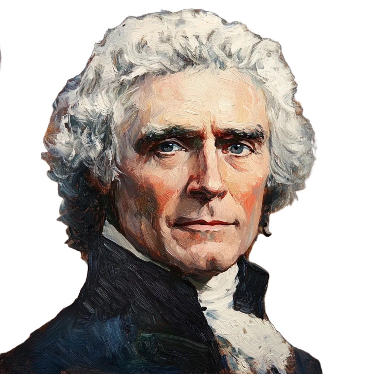 Thomas Jefferson Portrait V3 Vinyl Car Decal Sticker – Waterproof & UV-Resistant 8"