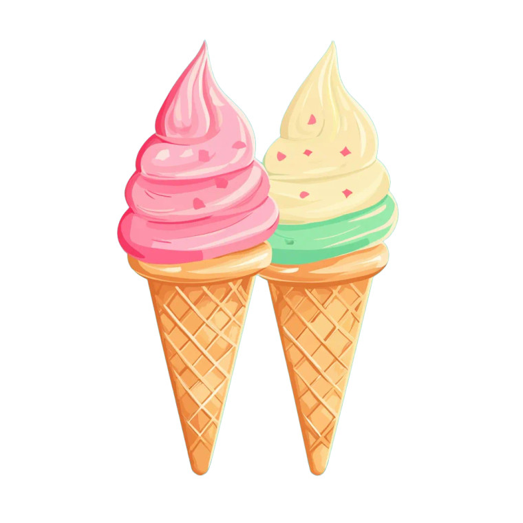 Ice Cream Cones Vinyl Car Decal Sticker – Waterproof & UV-Resistant 8"