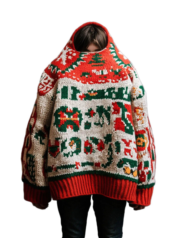 Oversized Christmas Jumper Vinyl Car Decal Sticker – Waterproof & UV-Resistant 8"
