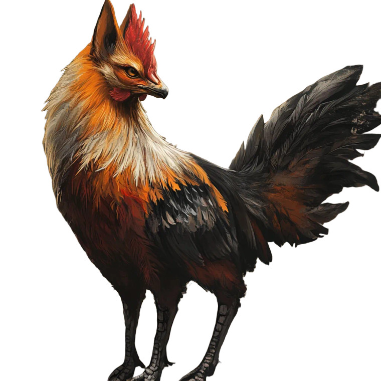 Rooster-Jackal Hybrid Vinyl Car Decal Sticker – Waterproof & UV-Resistant 8"