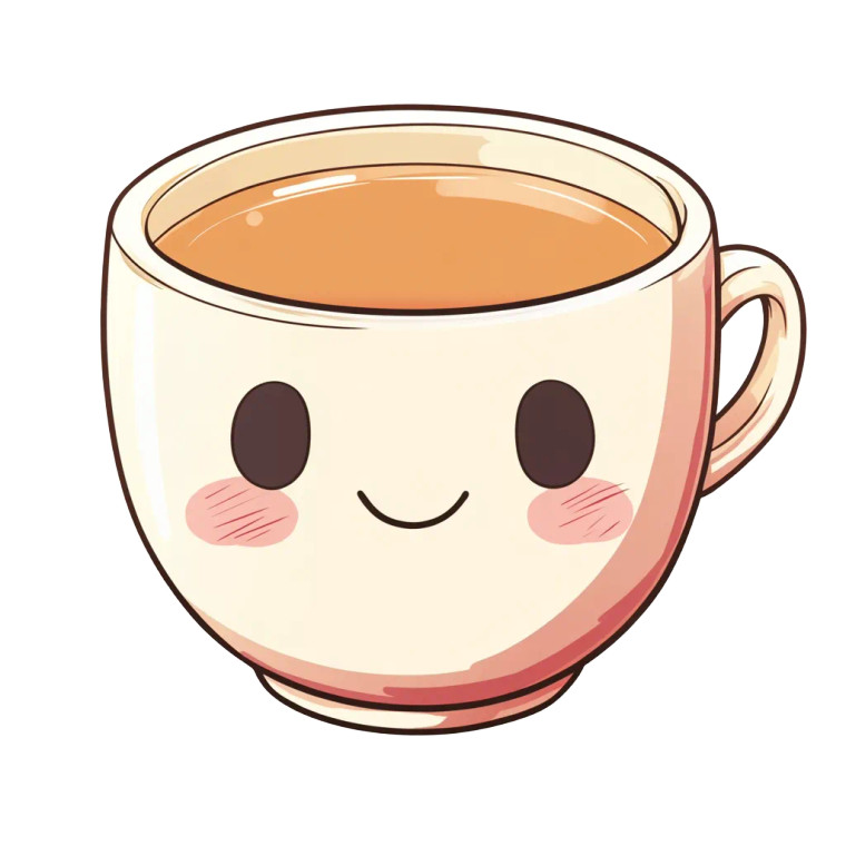 Anime Tea Cup Vinyl Car Decal Sticker – Waterproof & UV-Resistant 8"