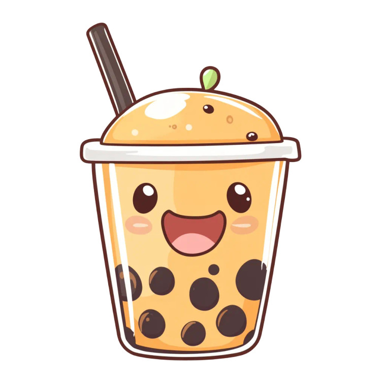 Smiling Boba Tea Vinyl Car Decal Sticker – Waterproof & UV-Resistant 8"