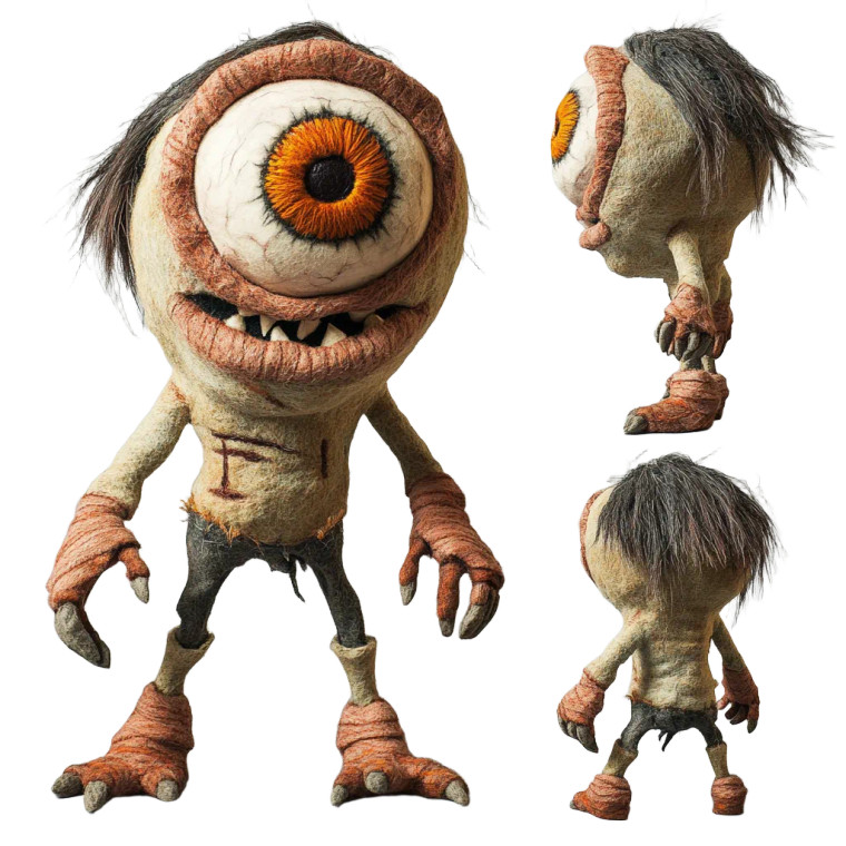 Cyclops Felt Puppet Vinyl Car Decal Sticker – Waterproof & UV-Resistant 8"