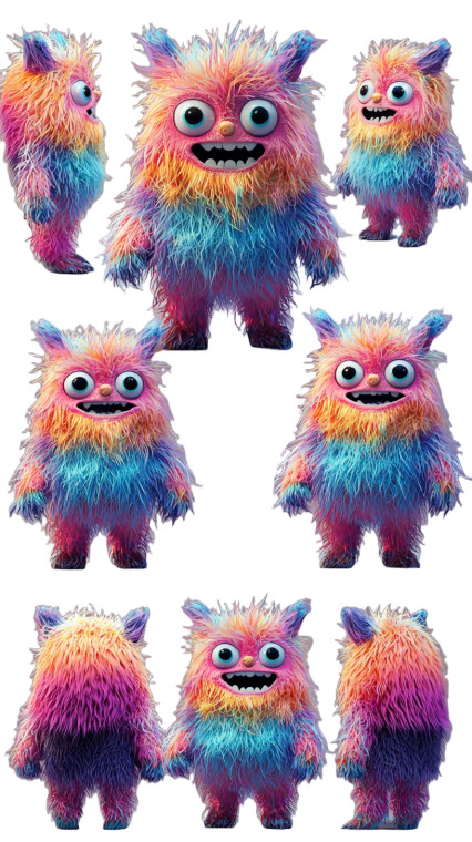 Cute Furry Monster V3 Vinyl Car Decal Sticker – Waterproof & UV-Resistant 8"