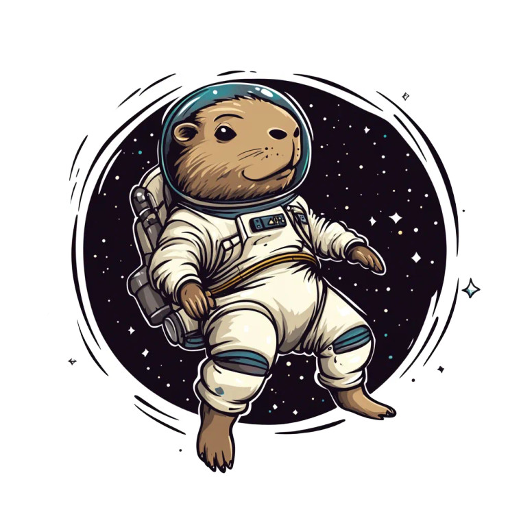 Space Capybara V3 Vinyl Car Decal Sticker – Waterproof & UV-Resistant 8"
