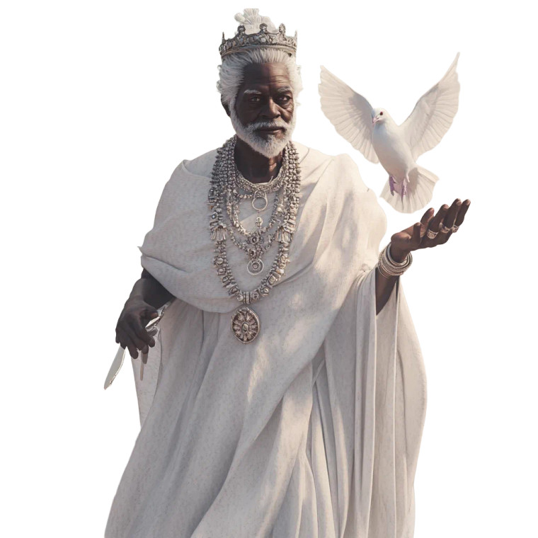 Orisha Obatala Depiction Vinyl Car Decal Sticker – Waterproof & UV-Resistant 8"