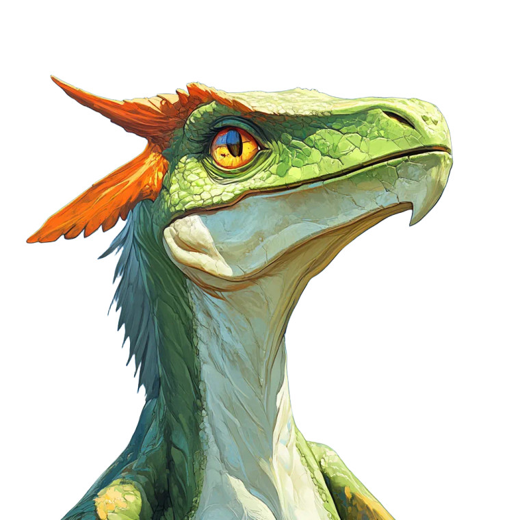 Green Pterosaur Portrait Vinyl Car Decal Sticker – Waterproof & UV-Resistant 8"