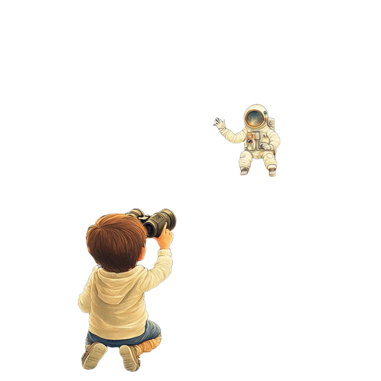Boy And Moon Astronaut Vinyl Car Decal Sticker – Waterproof & UV-Resistant 8"