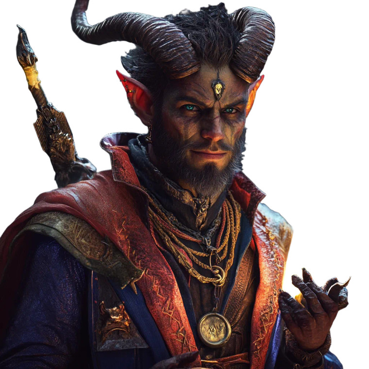 Tiefling Wizard V2 Vinyl Car Decal Sticker – Waterproof & UV-Resistant 8"