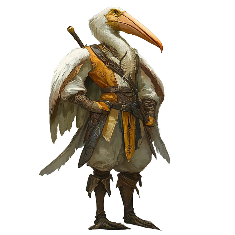 Pelican Pirate Aarakocra Vinyl Car Decal Sticker – Waterproof & UV-Resistant 8"