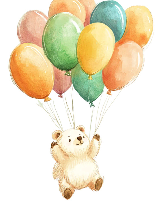 Flying Bear Balloons Vinyl Car Decal Sticker – Waterproof & UV-Resistant 8"