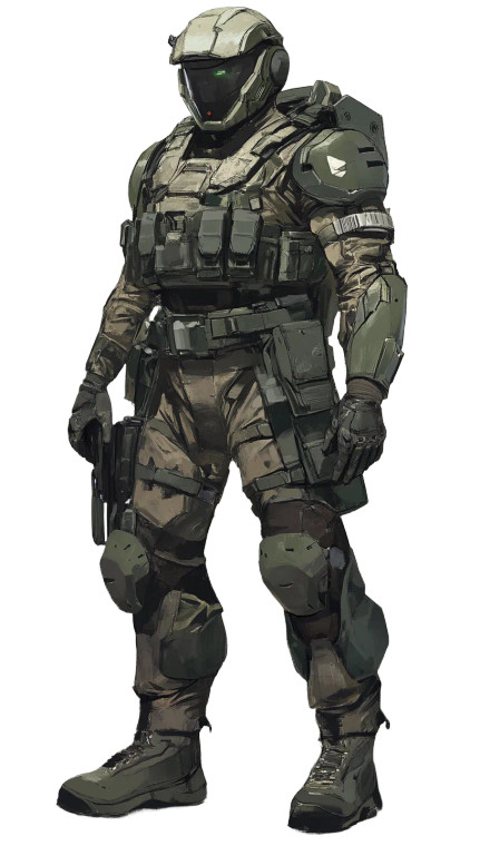 Military Character Concept Vinyl Car Decal Sticker – Waterproof & UV-Resistant 8"