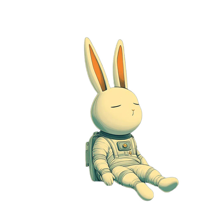 Space Bunny V4 Vinyl Car Decal Sticker – Waterproof & UV-Resistant 8"