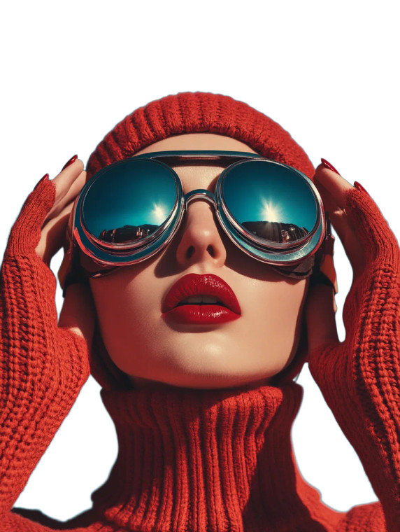 Retro-Futuristic Woman V3 Vinyl Car Decal Sticker – Waterproof & UV-Resistant 8"