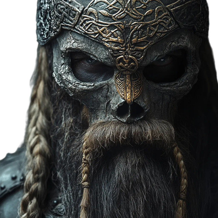 Viking Skull Portrait Vinyl Car Decal Sticker – Waterproof & UV-Resistant 8"