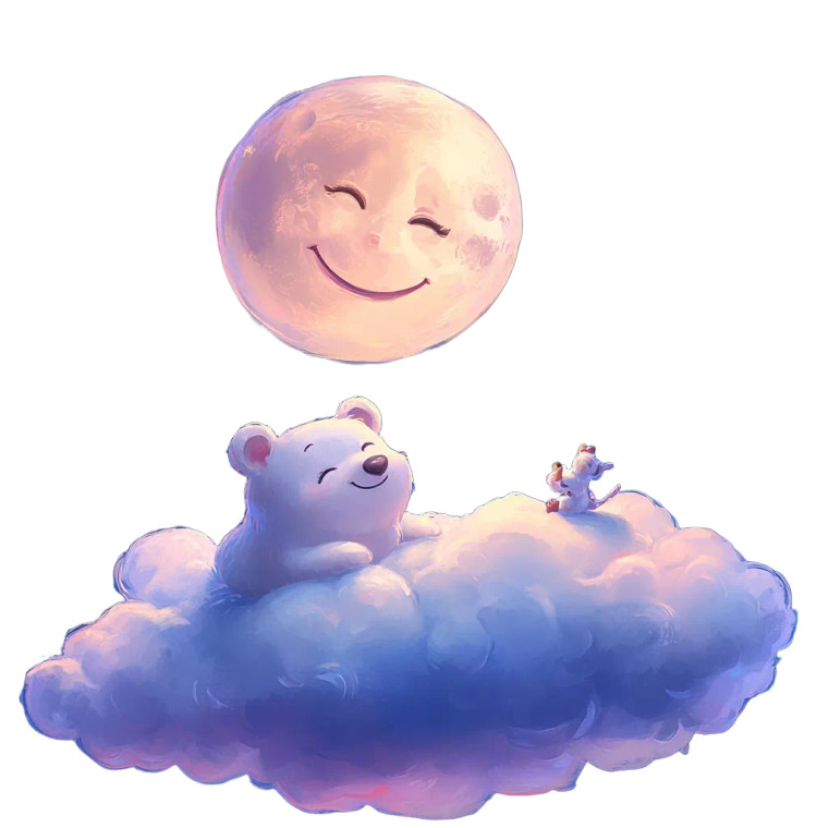 Smiling Moon & Cloud Bear Vinyl Car Decal Sticker – Waterproof & UV-Resistant 8"