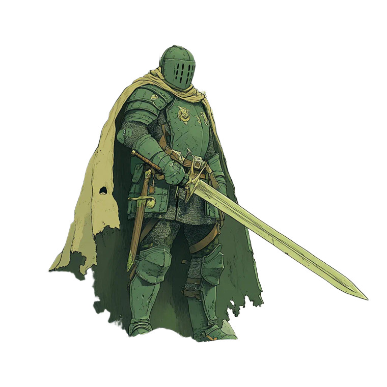 Green Knight V3 Vinyl Car Decal Sticker – Waterproof & UV-Resistant 8"