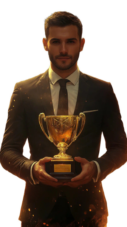 Triumphant Businessman Vinyl Car Decal Sticker – Waterproof & UV-Resistant 8"