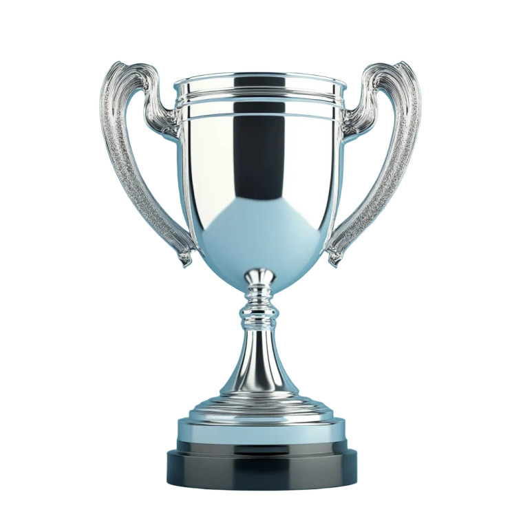 Silver Trophy Award Vinyl Car Decal Sticker – Waterproof & UV-Resistant 8"