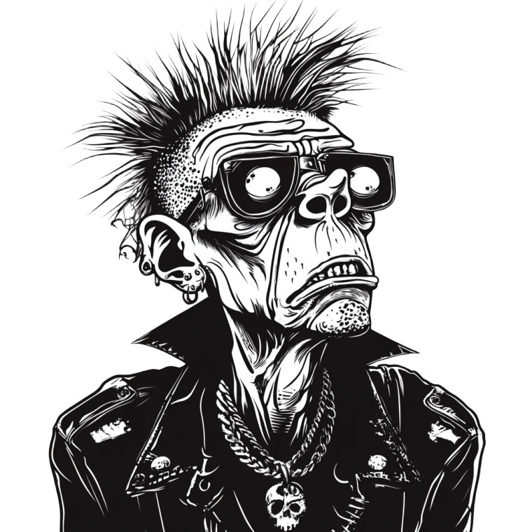 Vintage Punk Portrait Vinyl Car Decal Sticker – Waterproof & UV-Resistant 8"