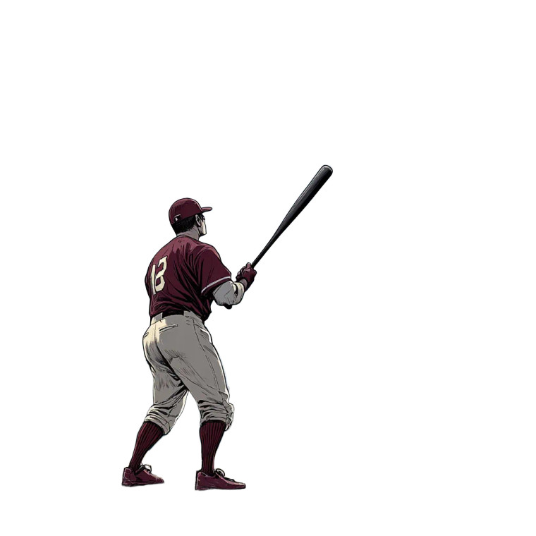 Baseball Batter Swinging Vinyl Car Decal Sticker – Waterproof & UV-Resistant 8"