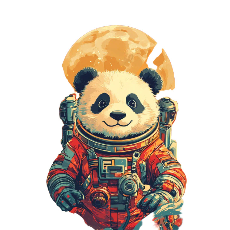 Space Panda Vinyl Car Decal Sticker – Waterproof & UV-Resistant 8"