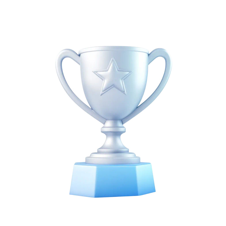 Silver Trophy Cup Vinyl Car Decal Sticker – Waterproof & UV-Resistant 8"