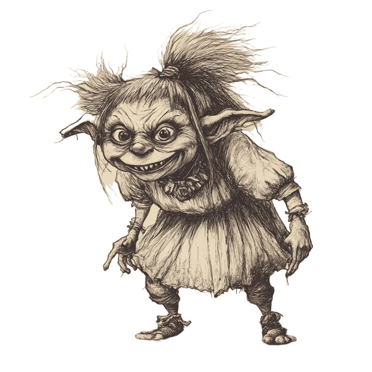 Lady Troll Vinyl Car Decal Sticker – Waterproof & UV-Resistant 8"